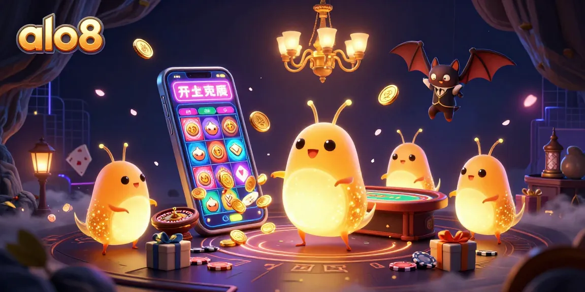 Experience thrilling gameplay at alo8 with glowworms lighting a vibrant casino cave.