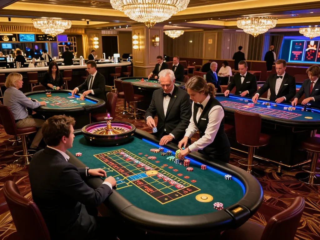A thrilling roulette game at alo8 com showing players placing bets as the wheel spins.