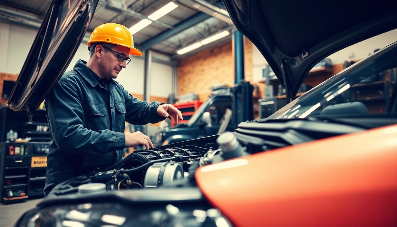 Motorschaden Ankauf - Mechaniker inspiziert beschädigten Motor in einer Werkstatt.
