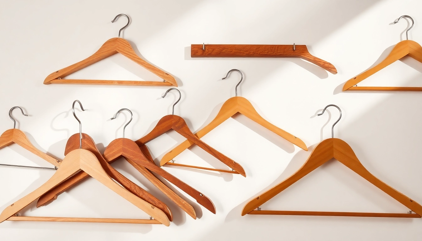 High-quality kleiderbügel großhändler showcasing a varied selection of stylish hangers in an appealing arrangement.