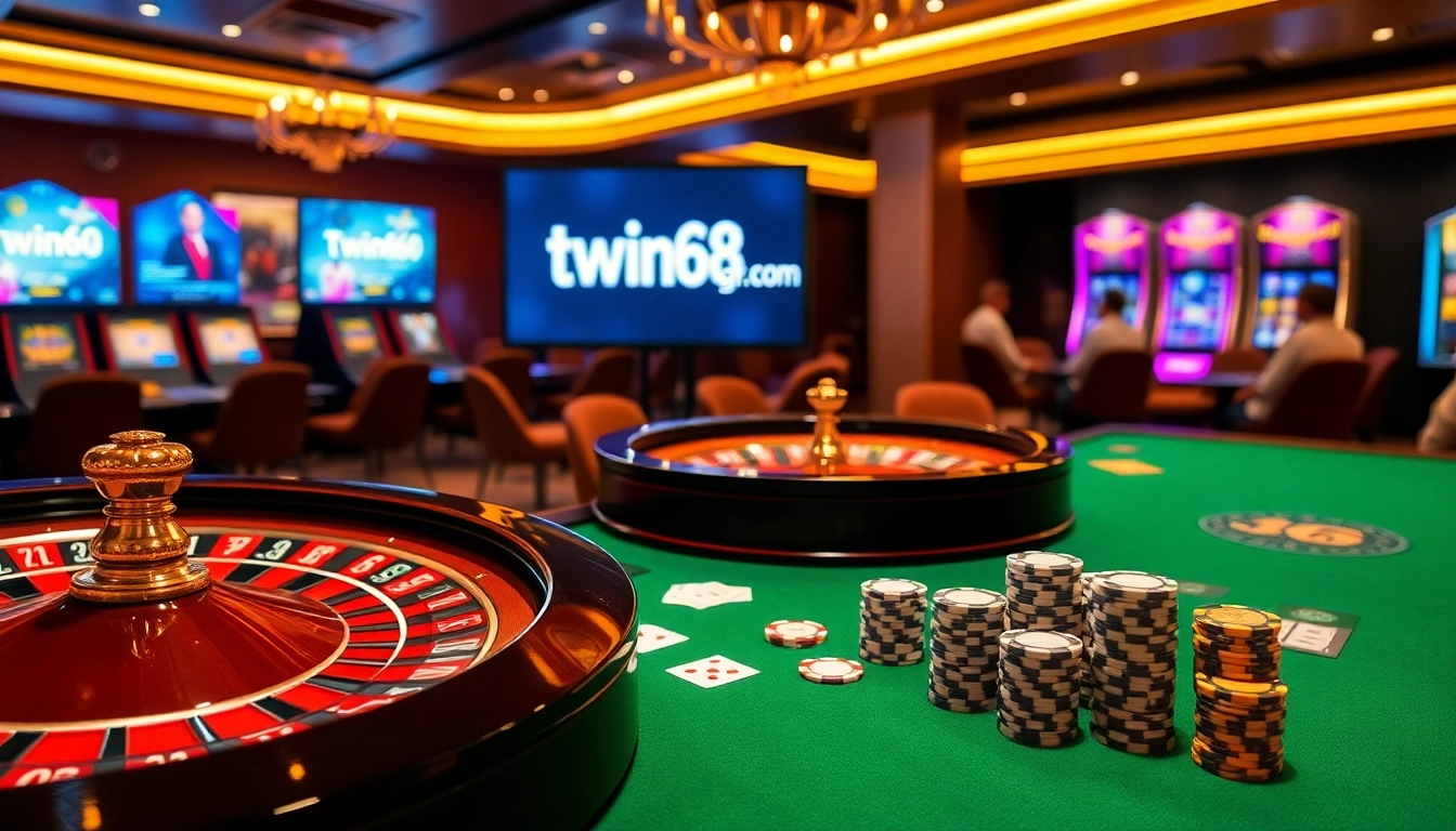 Twin68.gr.com offers a sophisticated gambling experience with vibrant casino tables and exciting games.