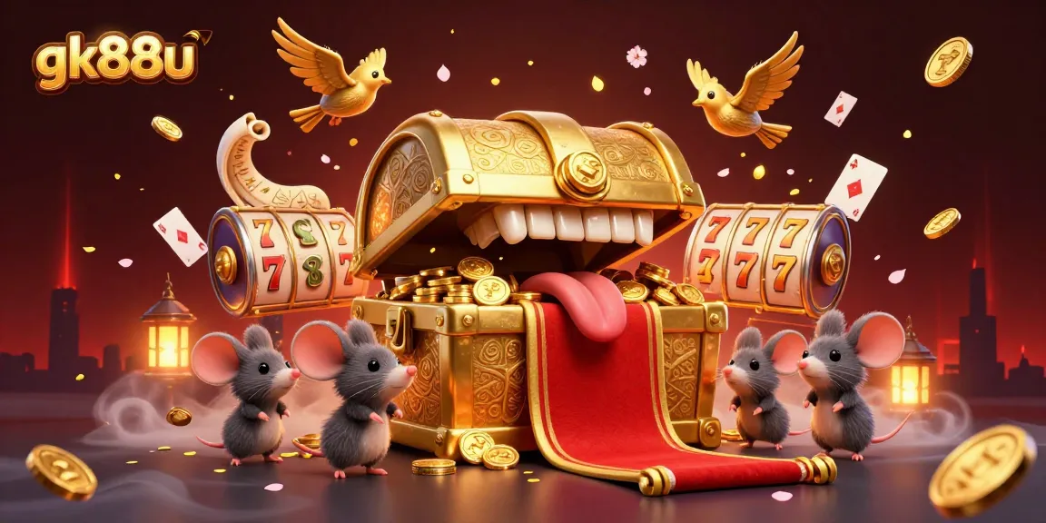 Join the adventure at gk88u, where cartoon chests and animated treasures invite you to win big in this online casino.