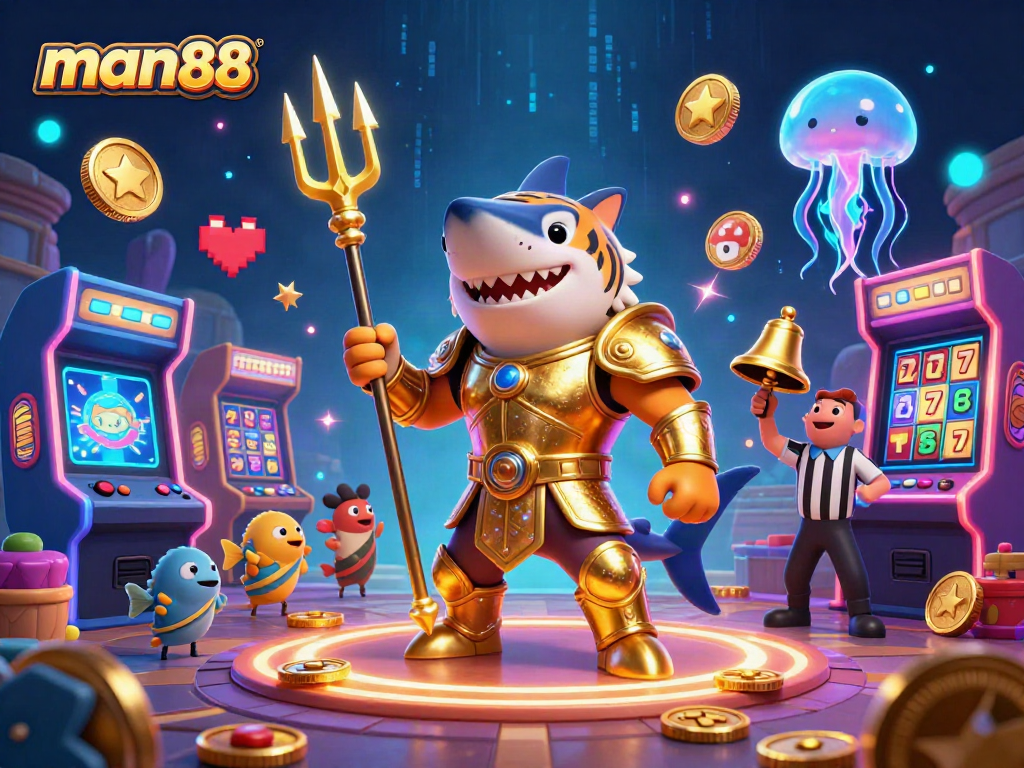 Play thrilling games at man88 Casino with vibrant characters and dynamic casino elements.