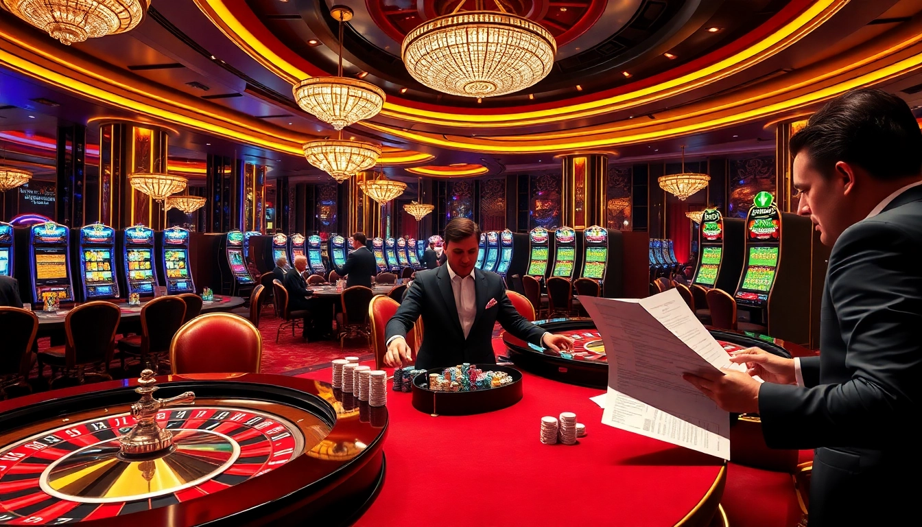 Professional gamblers strategizing with Plagiatssoftware Plagaware in a vibrant casino setting