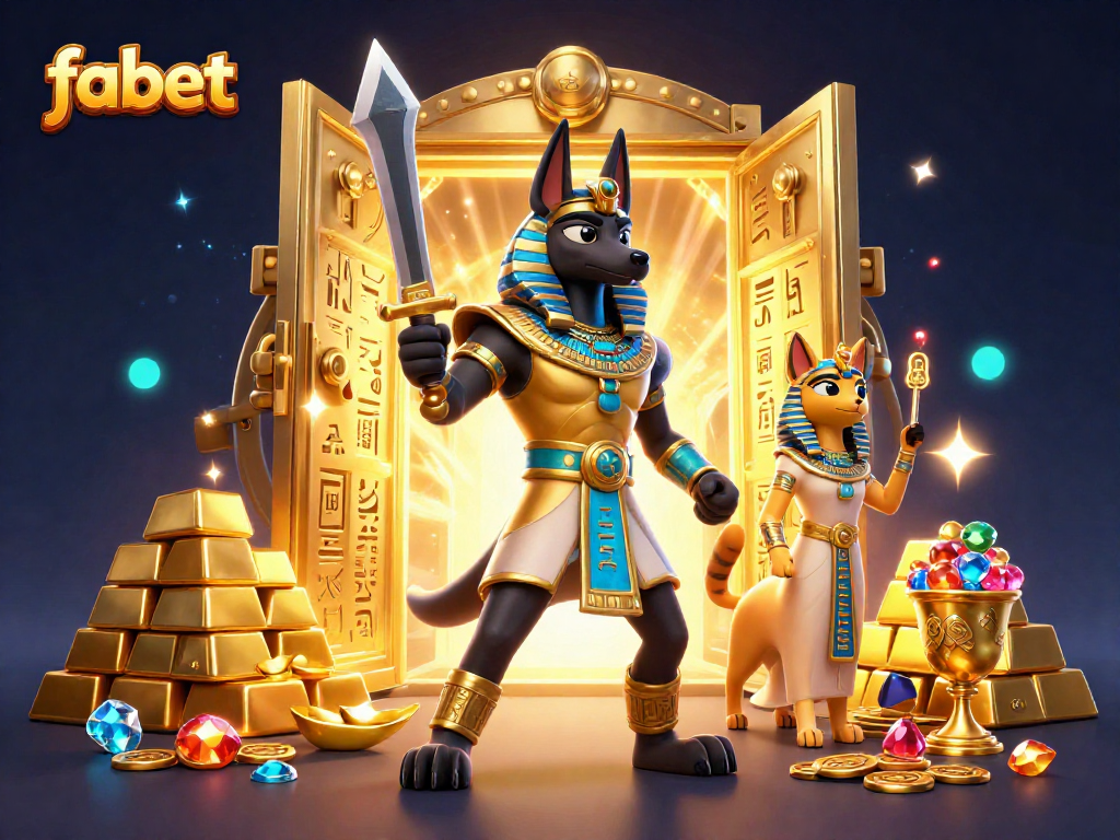 Engage in thrilling gaming experiences with fabet and ancient Egyptian warriors in a vibrant casino.