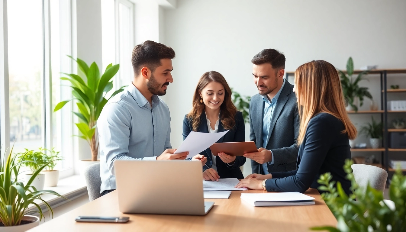 Die Schuldnerberater bieten umfassende Finanzberatung in einem modernen Büro.