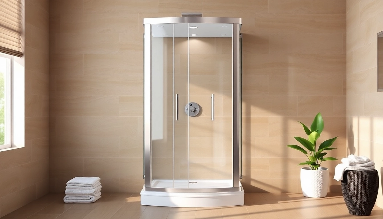 Duschkabine 90x90 in elegant Badezimmerumgebung mit modernen Akzenten.