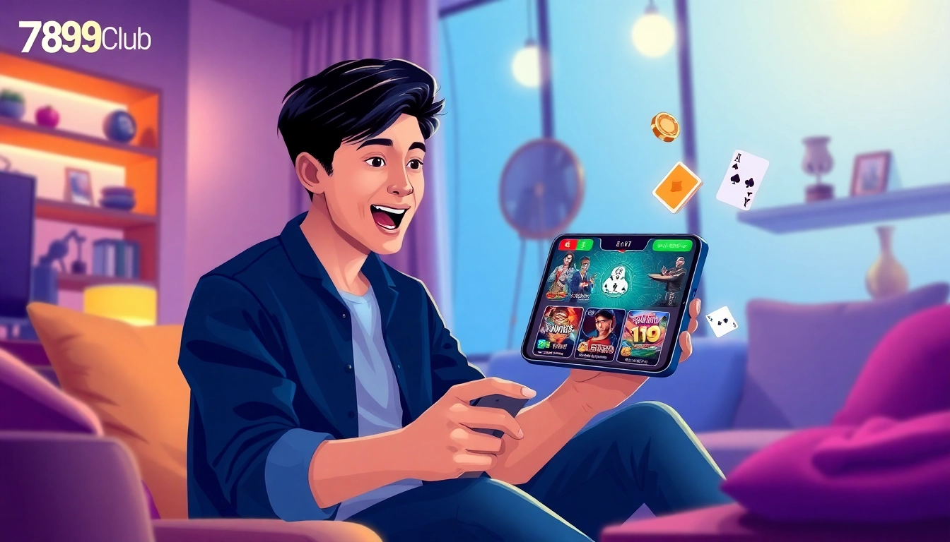 Enjoy a seamless gaming experience with the 789Club app, showcasing vibrant casino games on a smartphone interface.