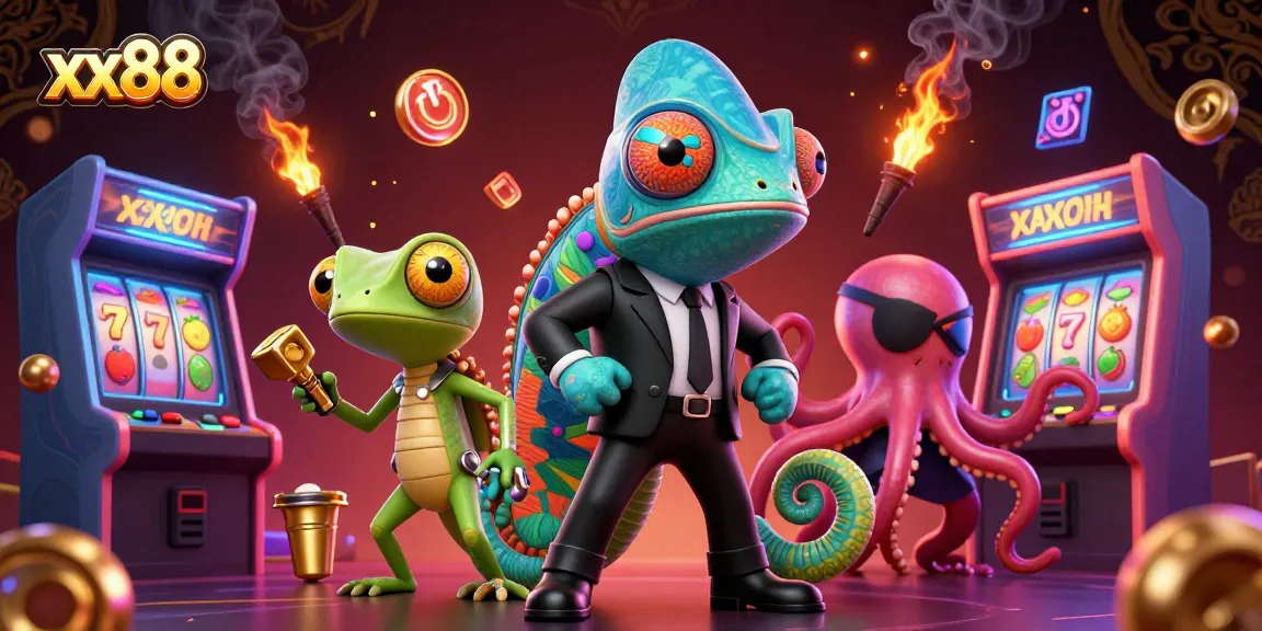 Compact dynamic scene of casino action with xx88 featuring colorful 3D gaming elements and vibrant characters.