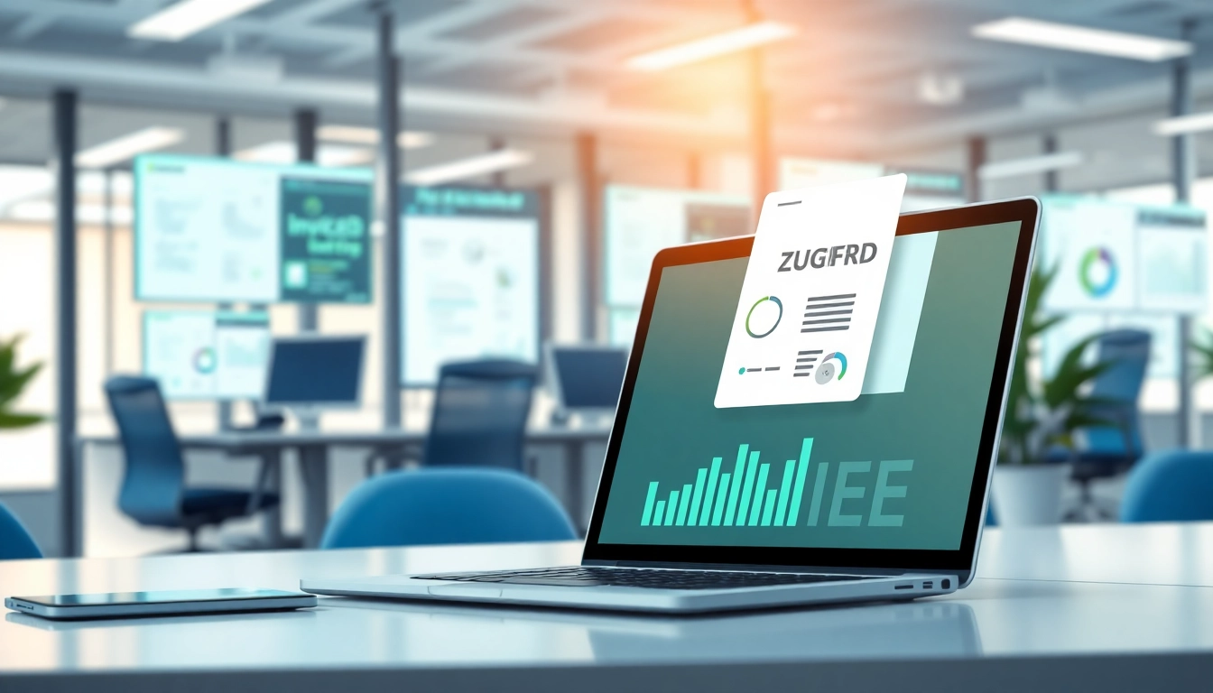 ZUGFeRD automated invoicing processes represented through a bustling office environment.