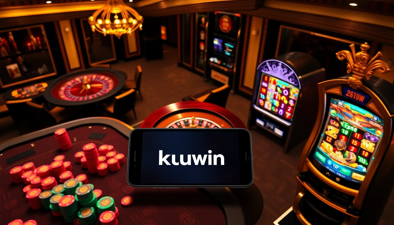 Link vào kuwin seen on exciting mobile casino interface alongside thrilling poker and roulette tables.