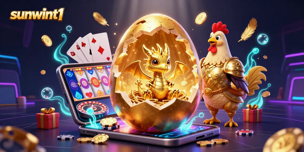 Experience dynamic betting action with golden dragon and poker chips in sunwint1 casino illustration.
