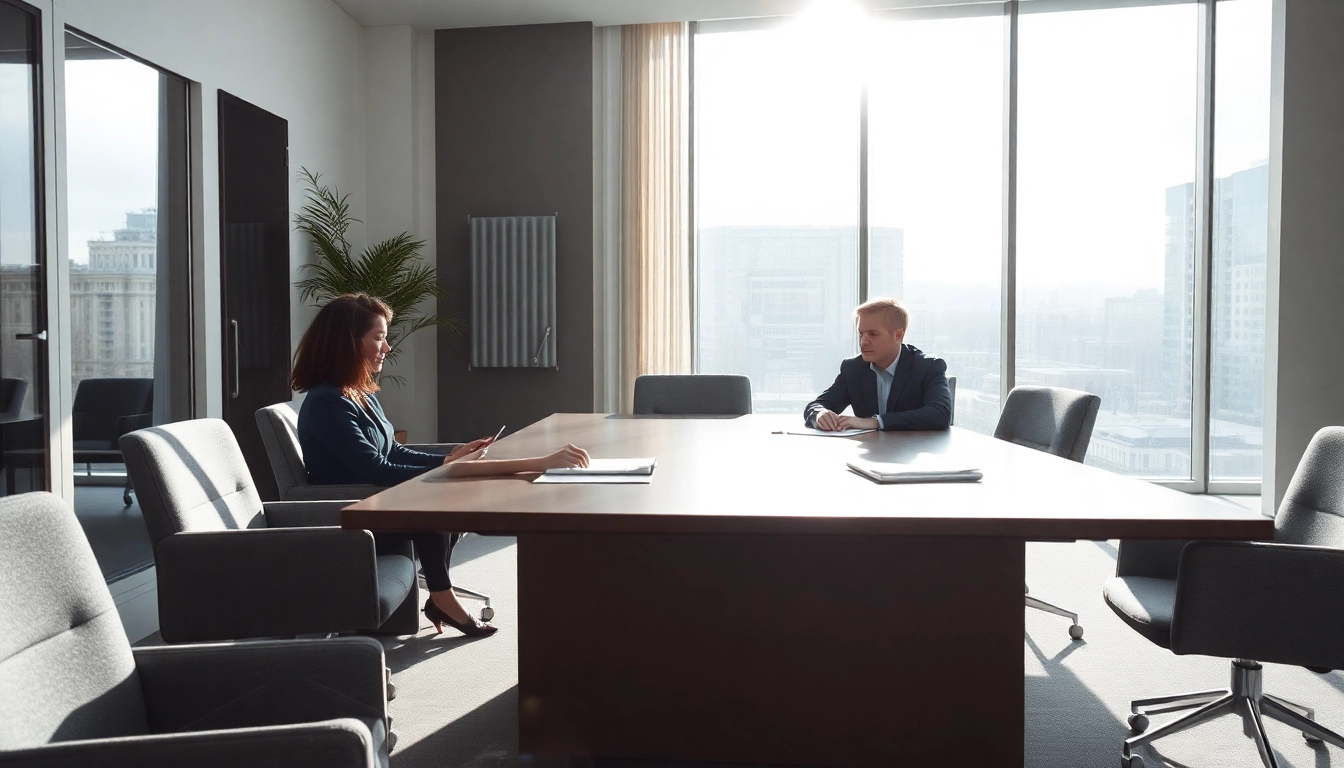 Headhunter Nürnberg in einem eleganten Büro, der Bewerbungen durchsieht.
