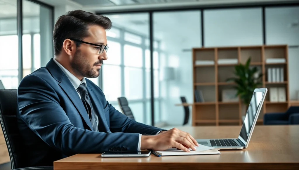 Headhunter IT im modernen Büro, engagiert in der Kandidatensuche und Personalvermittlung.