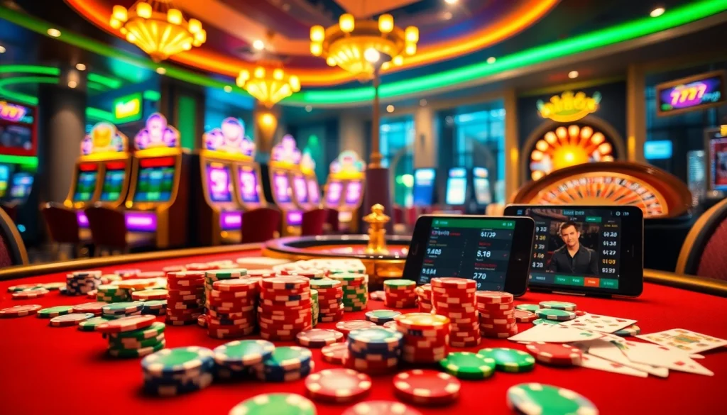 Experience the thrill of gambling with 777g at a luxurious casino featuring vibrant tables and immersive slot machines.