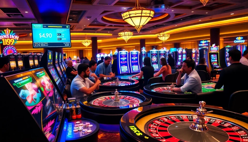 Players enjoy a thrilling experience at fun79 casino with lively games and vibrant atmosphere.