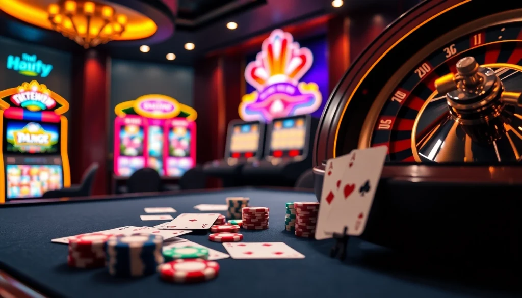 Experience a thrilling online gambling environment with 88i đăng nhập, featuring casino tables, cards, and chips.