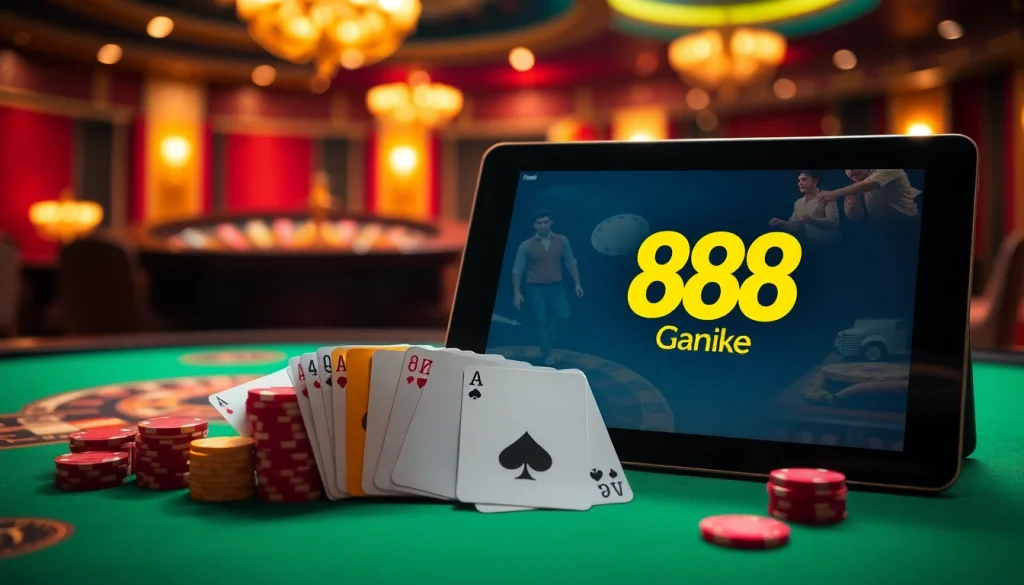 Engage with thrilling gambling action at 888new com with poker chips and cards on a stylish table.