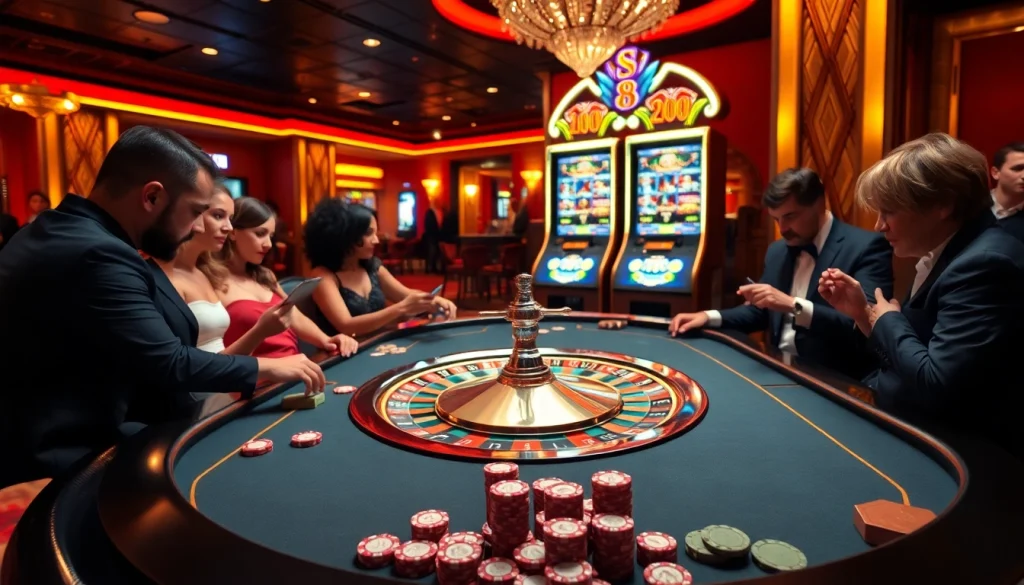 Experience the thrilling excitement of s 8 at a vibrant casino poker table, where players engage with anticipation.