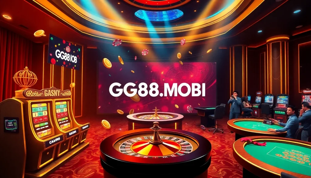 Experience dynamic online gaming action at GG88.MOBI with vibrant slot machines and engaging live dealers.