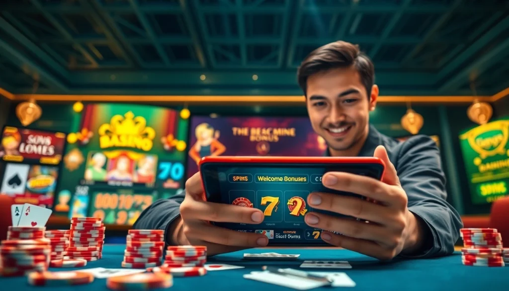 Exciting online gambling interface highlighting lucky88 đăng nhập with a user interacting with games.