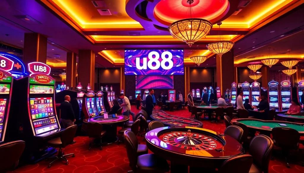 Experience the thrilling action at u88 casino tables with vibrant games and excited players.