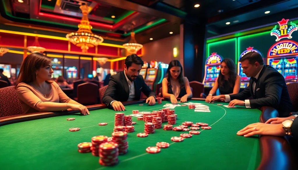 Experience thrilling poker action at 789win.com, featuring luxurious casino tables, shiny chips, and intense gameplay.