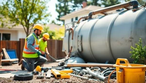 Preise Heizöltank Demontage: Fachleute demontieren einen Heizöltank in einem Wohnumfeld.