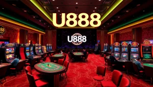 Excited players enjoying immersive U888 online casino gaming experience with vibrant atmosphere.