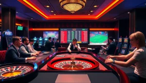 Betting excitement with tỷ lệ kèo bóng đá highlighted on a vibrant casino sports board.