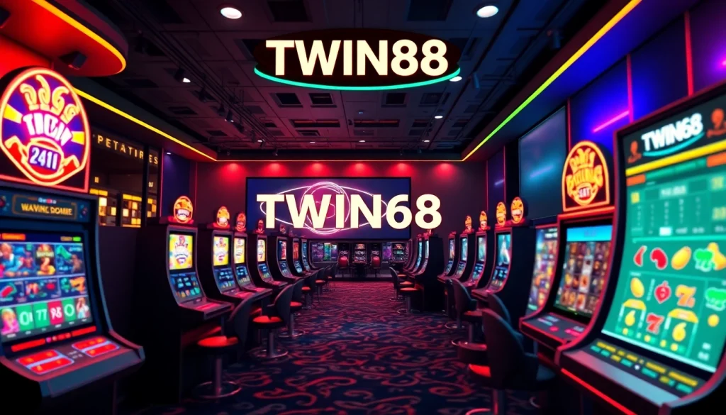 TWIN68 online gambling platform interface showcasing vibrant gaming elements.