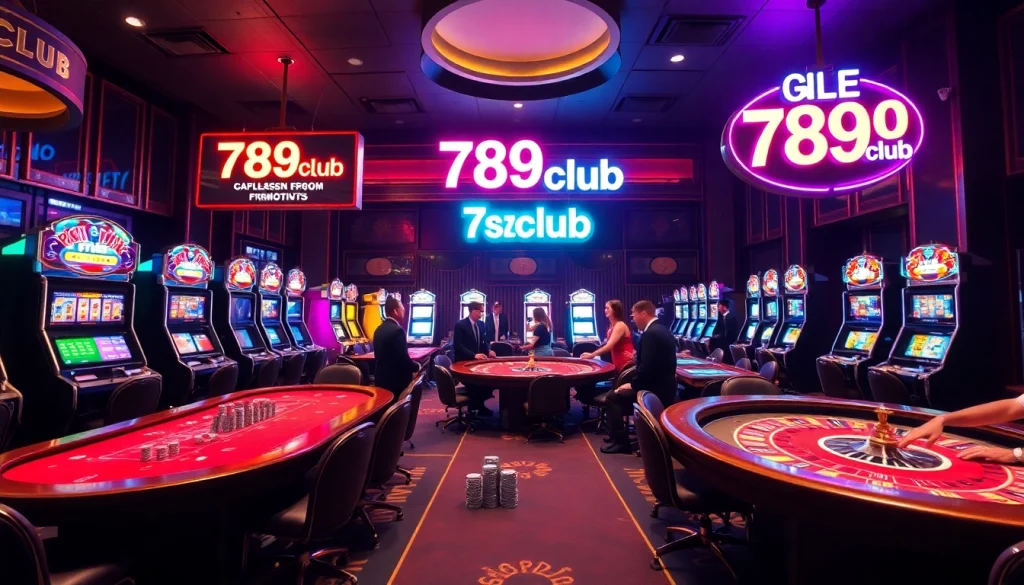 Players engaging in high-stakes games at 789club, showcasing excitement in a vibrant casino environment.