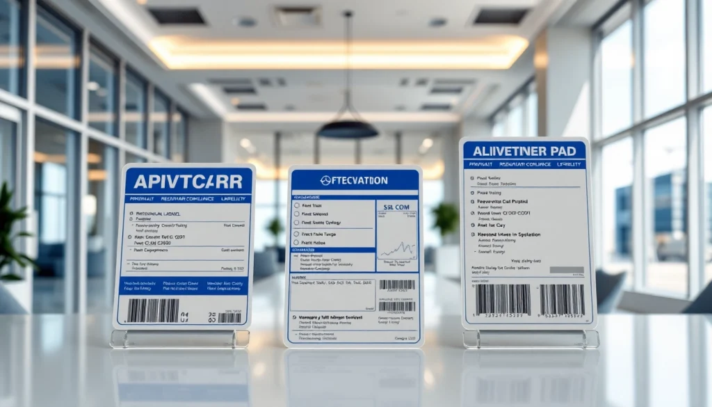 Aeronautik-Etiketten in einem modernen Büro mit klaren Druckdesigns und regulatorischer Sichtbarkeit.