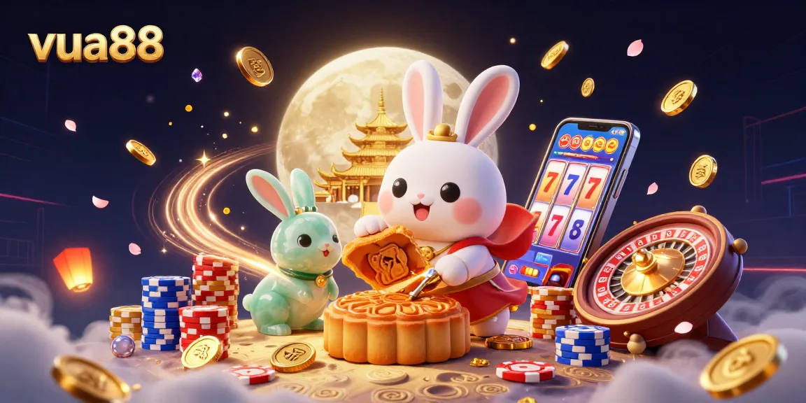 Experience the excitement of vua88 with a whimsical 3D rabbit scene revealing casino treasures.