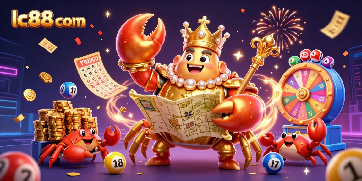 Engage with lc88 com via the colorful and dynamic casino scene featuring the golden crab emperor.