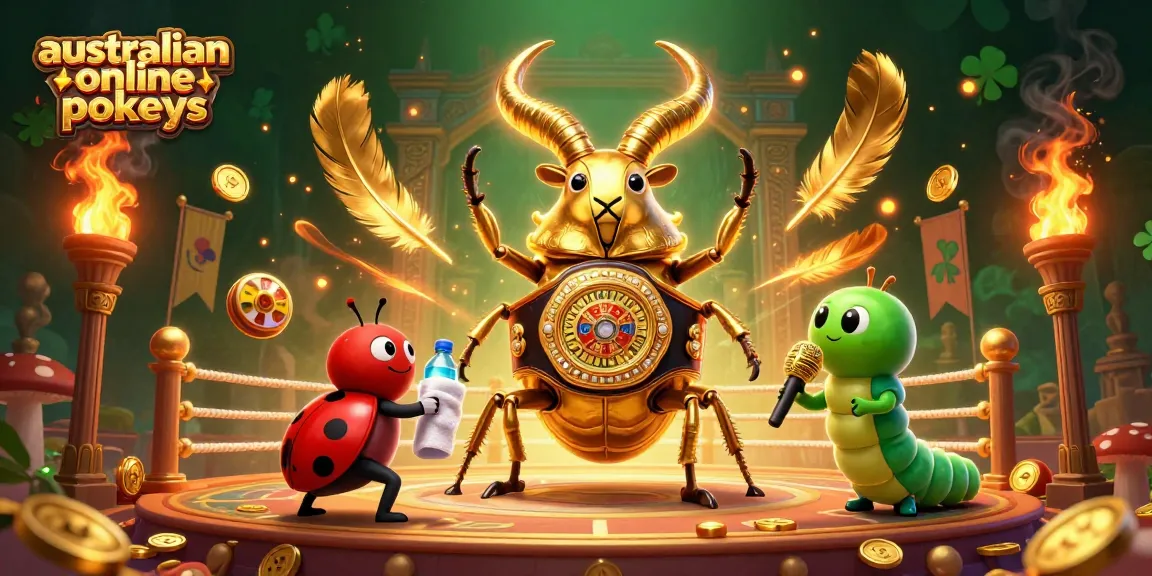 Experience australian online pokies excitement with vibrant characters in a dynamic 3D casino scene.